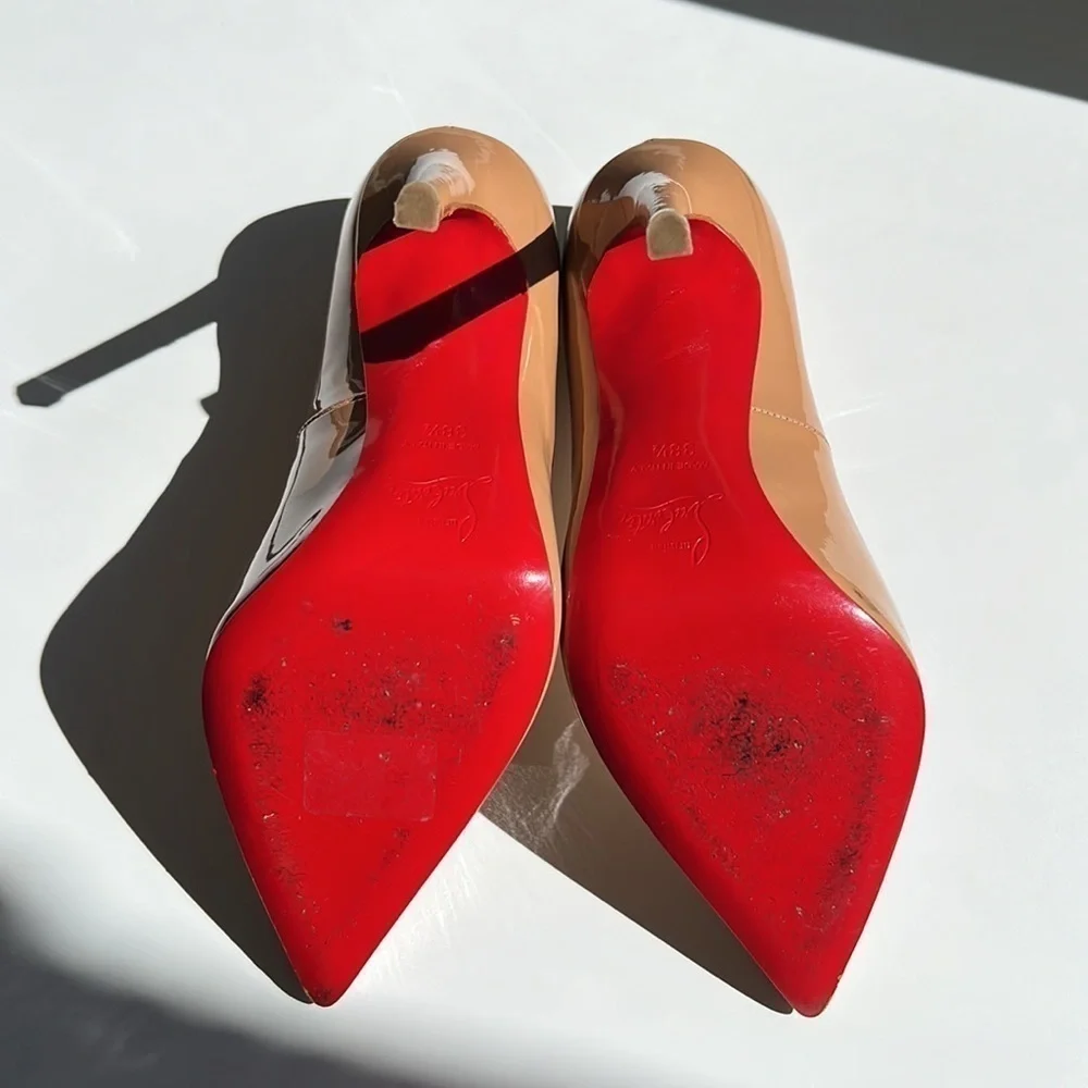 Christian Louboutin So Kate Patent-Learher Nude Heels!